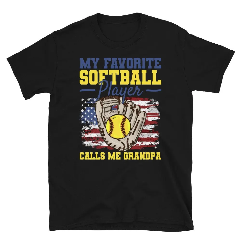 Father'S Day Softball Grandpa Grandfather American T Shirt