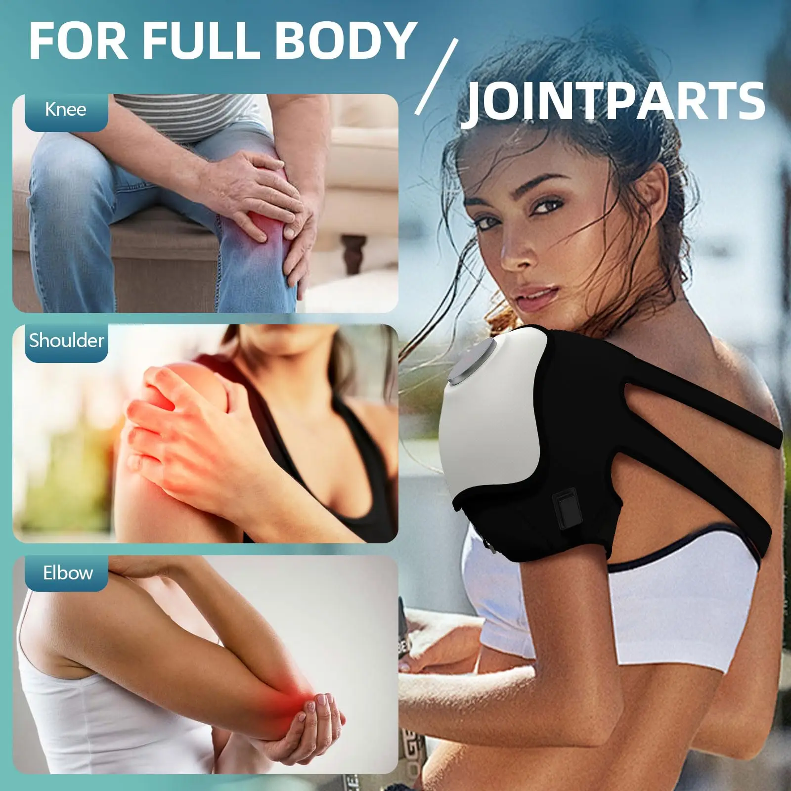 Heated Knee Massager Red Light Therapy Air Pressure Compression Vibration Massage Joint Shoulder Elbow Pain Relief Infrared Heating Pad Electric Knee Brace Wrap Support for Arthritis Meniscus Recovery 5000mAh Rechargeable Adjustable Physiotherapy Device