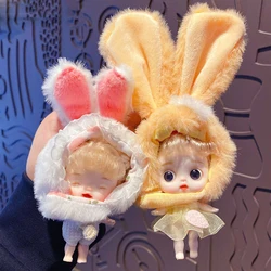 Cartoon Plush Pink Rabbit Head Set Zipped Mouth Doll Keychain For Female Cute Trend Dress Sweater Princess Toy Keyring Bag Gift
