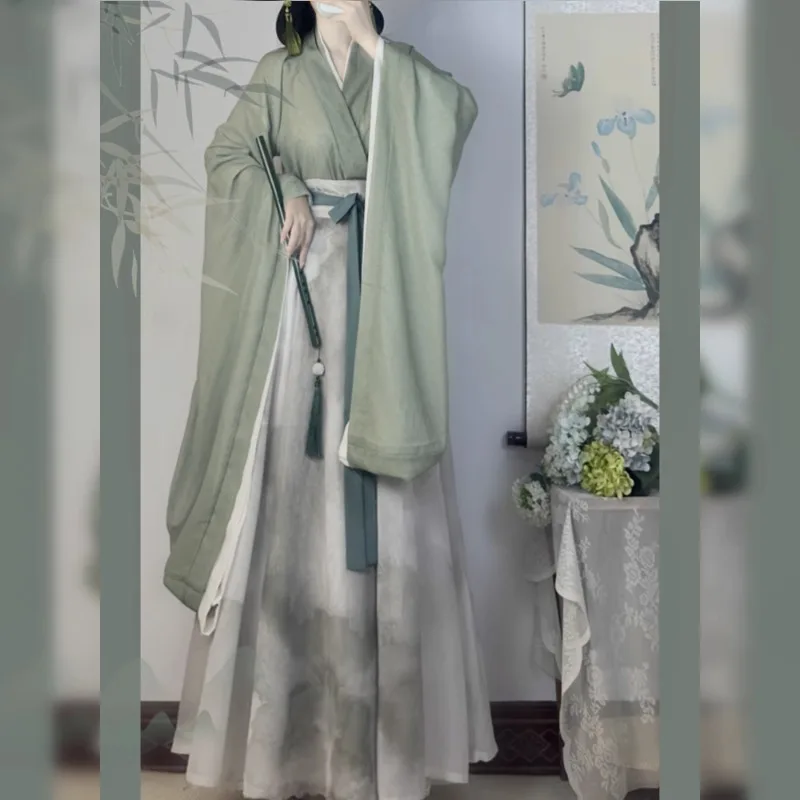 

Винтажное женское традиционное китайское платье ханьфу для сценических танцев, костюм феи для косплея, элегантная танцевальная одежда принцессы династии Тан