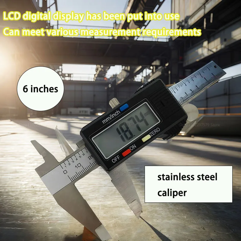 فرجار رقمي من الفولاذ المقاوم للصدأ 0-150 مم أداة قياس دقيقة رنييه مع علبة بلاستيكية لمشاريع الهندسة ومشاريع DIY