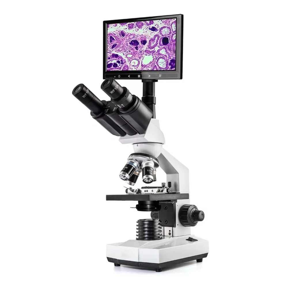 

Trinocular biological digital microscope with 9-inch high definition LED light