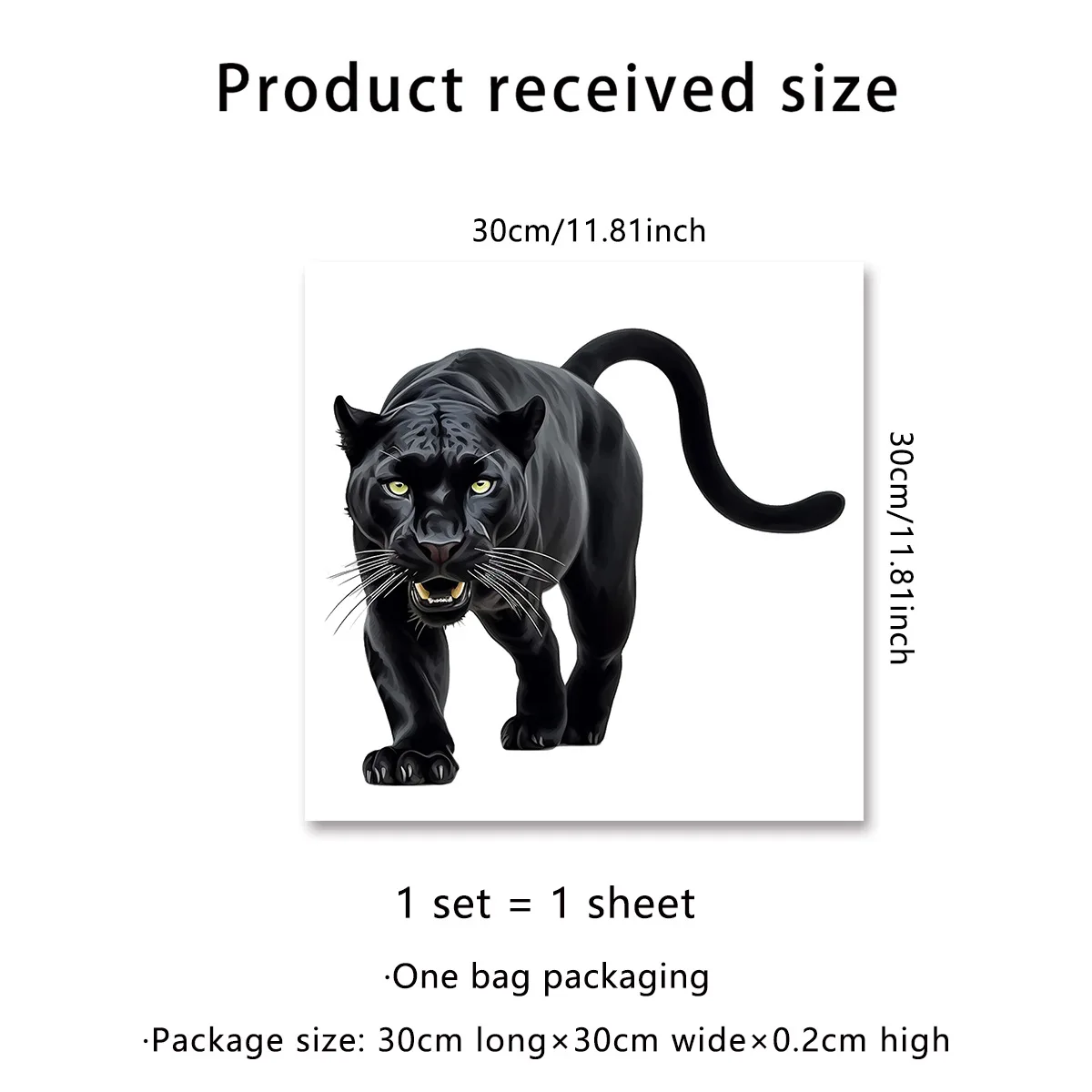 Creative Simulation 3D Three-dimensional Black Panther Car Stickers Window Stickers Living Room Background Decoration Art Decals