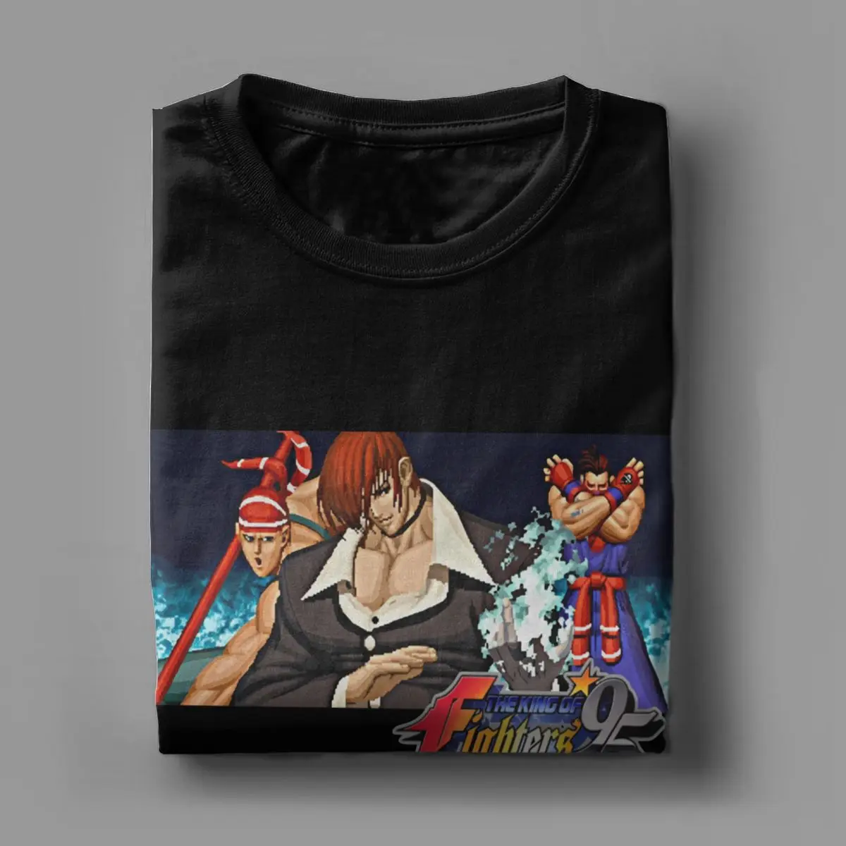 King Of Fighters Kof 95 Iori  Casual 100% Cotton Tees Short Sleeve pixel retro game T Shirt for men Crew neck Tops Gift Idea