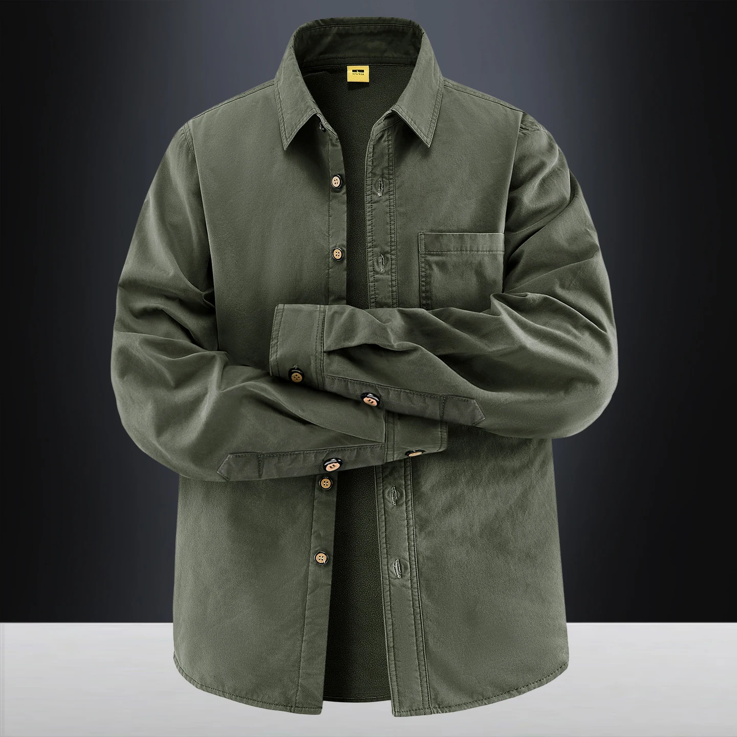 Fall/Winter New Style Jacket Shirt Men's Thick-Cotton Pure Cotton Shirt Multi-Functional Loose Jacket Business Collar Shirt
