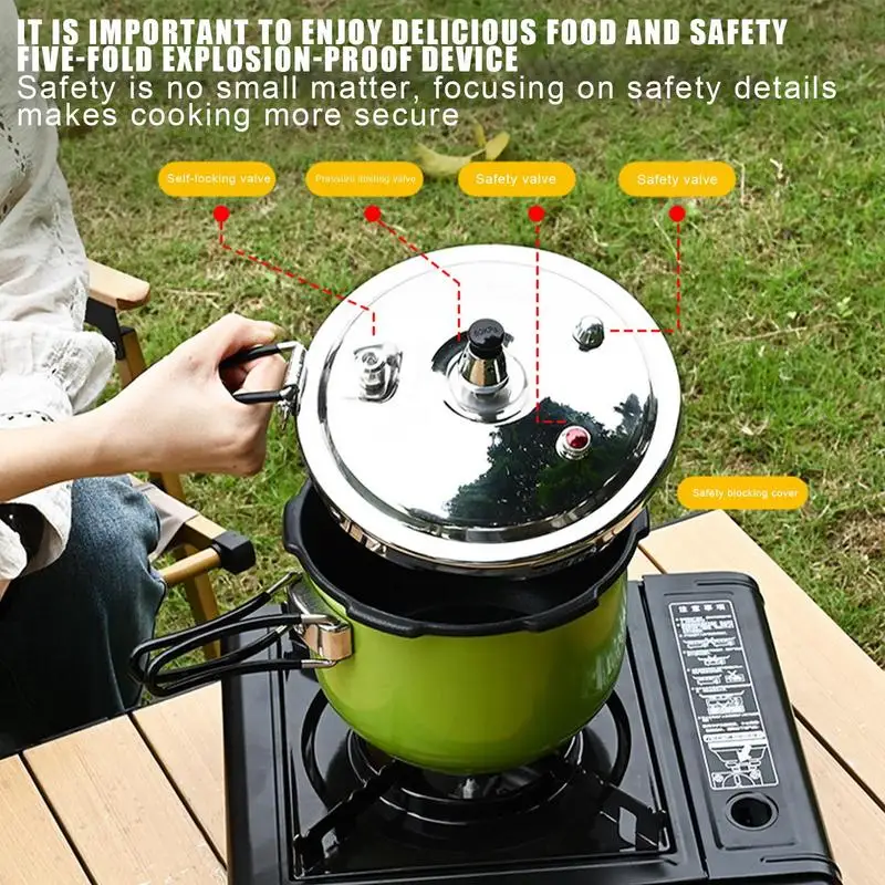 Imagem -04 - Panela de Pressão de com Alça Removível sem Problemas Outdoor Pressure Cooker Aço Inoxidável