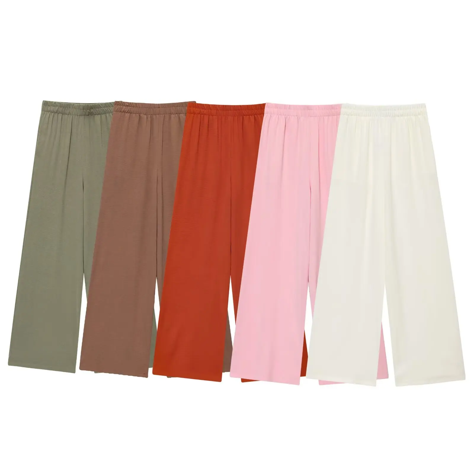 2 pièces ensemble décontracté à manches longues revers chemise taille élastique taille haute pantalon ensemble nouveau 2025 mode vacances d'été ample Mujer ensemble