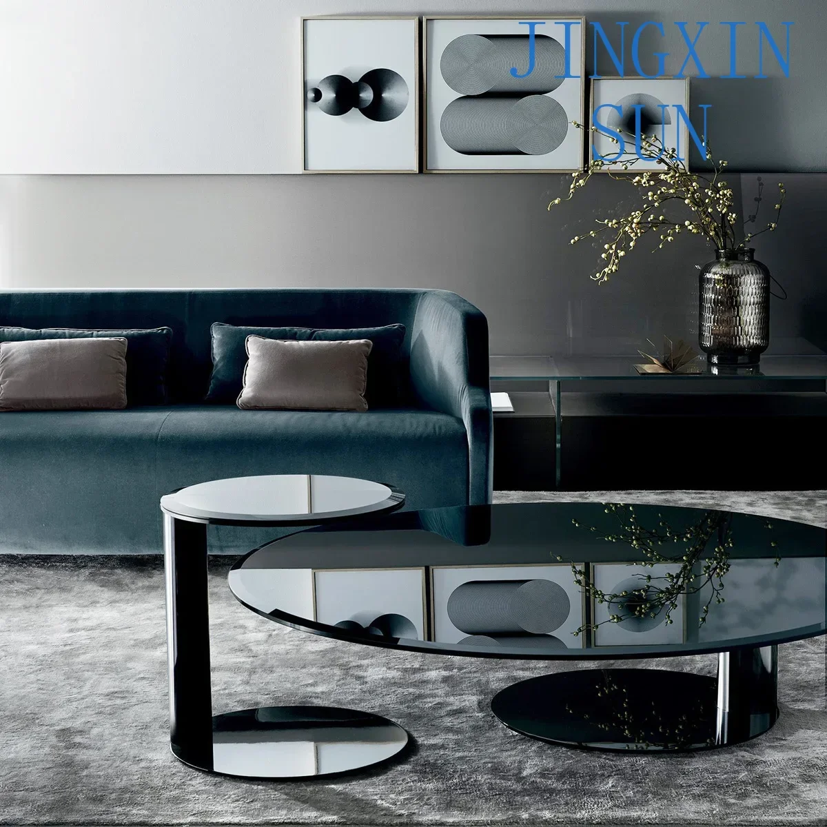 How many sets of new Italian tempered glass coffee table living room combined coffee table sizes?