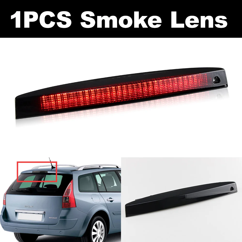 OEM: 8200175538 FOR Renault Megane MK II 2003-2008 Smoked RED lens Led Third Brake Light Rear Tailgate Stop Lamp