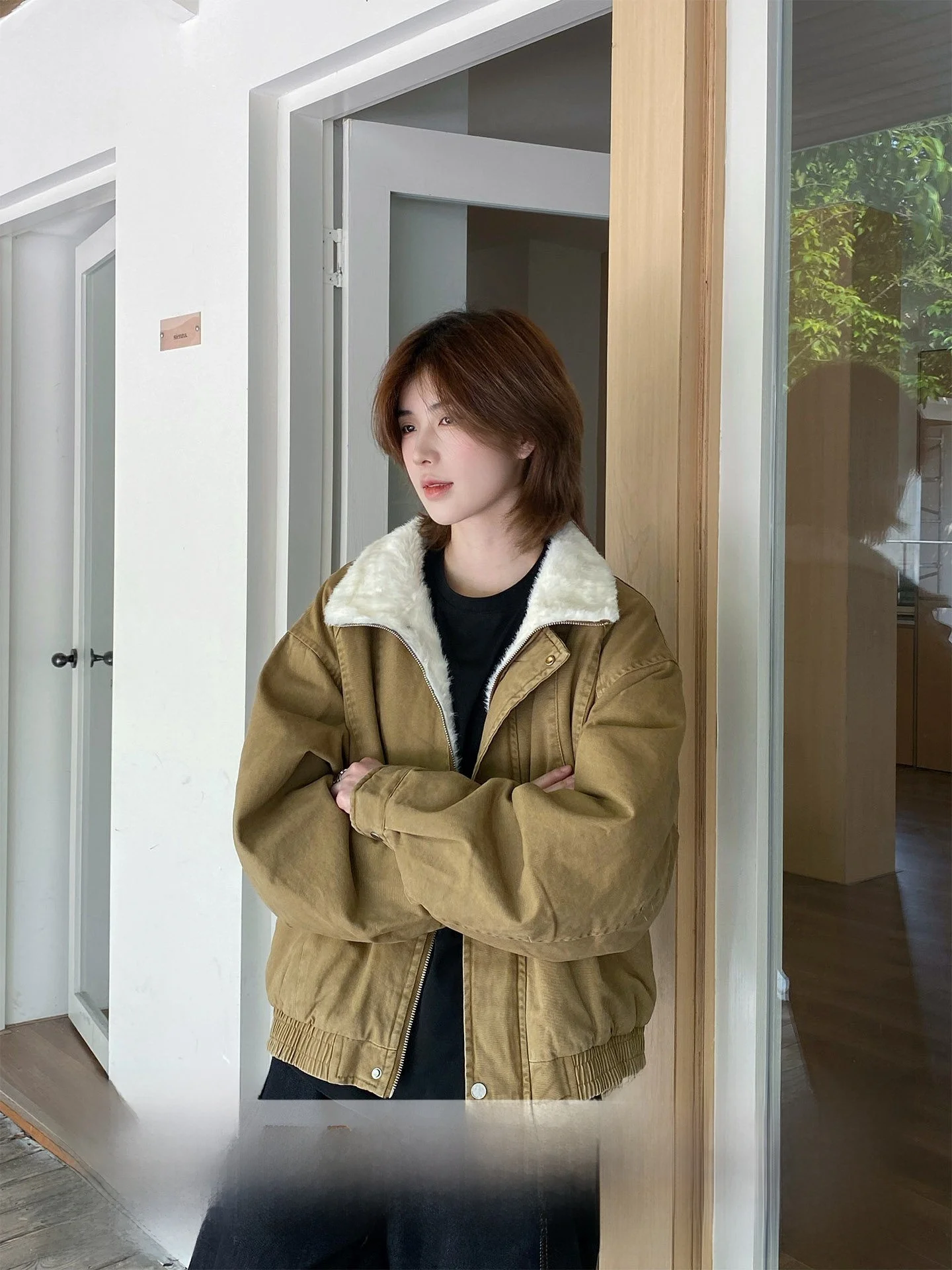 

ex Ретро Цвет Blo Хлопковая рабочая одежда с меховым воротником Jaet Ja Never Stay up Late Sle Зимнее длинное пальто Све на молнии