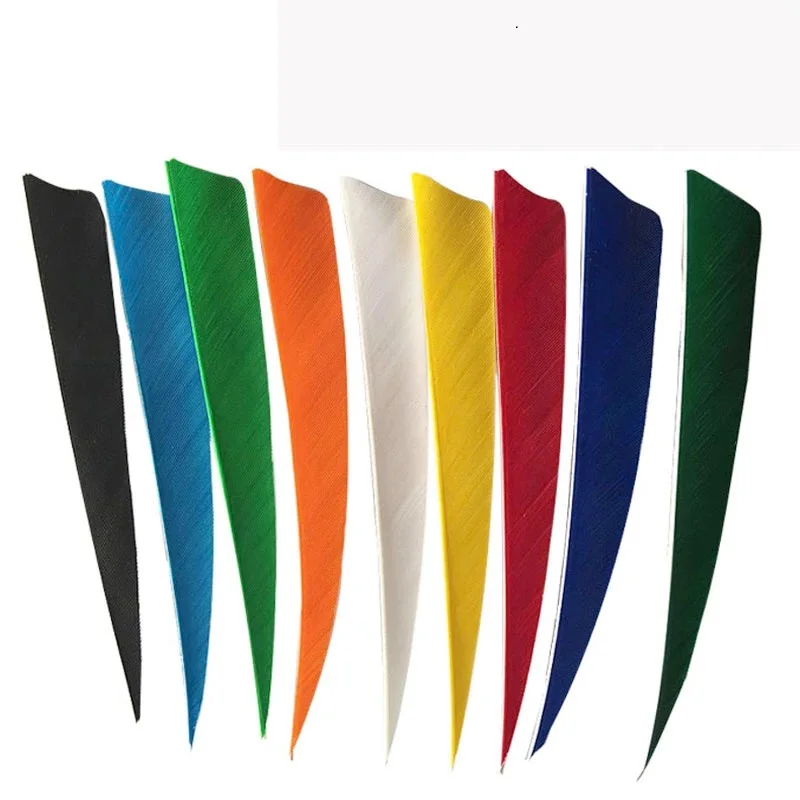 

5 Inch Sheild Shape Right Wing Fletching Turkey Feather 50PCS Vanes for Carbon Arrow Shafts Recurve Compound Bow Shooting