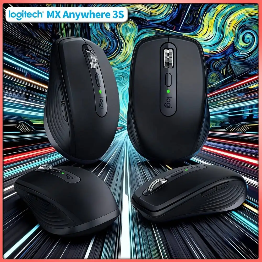 Pro MX Anywhere 3S Mouse - 8K DPI, MagSpeed Scroll, 3-Device Sync, Ideal for Florist Blogger Home Studio Office Work