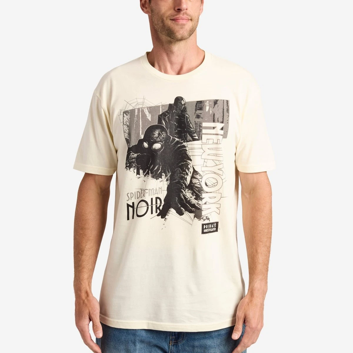 Camiseta Retrô de Algodão com Estampa Gráfica da Série de TV Detetive Film Noir Spider Noir NYC para Homens e Mulheres - Moda de Rua de Verão