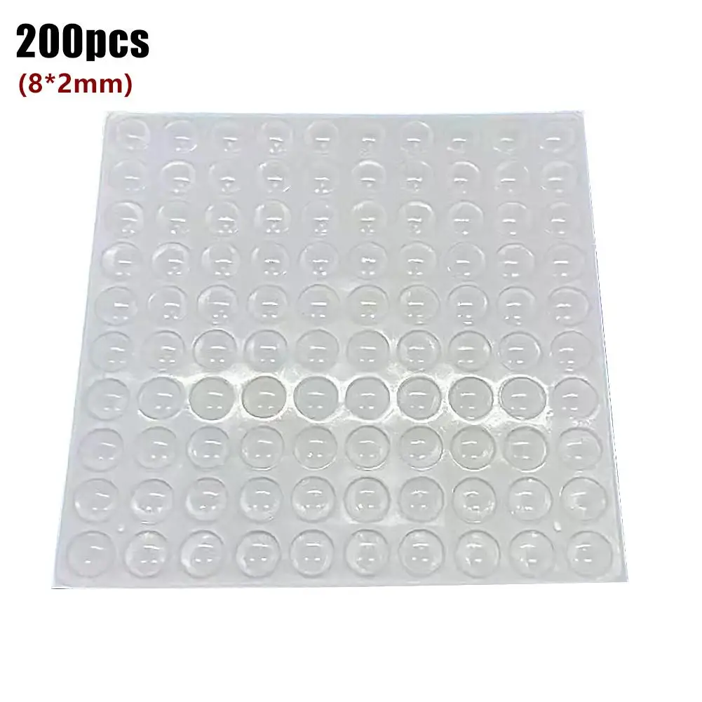 200Pcs Self Adhesive Round Silicone Rubber Bumpers Soft Transparent Anti Slip Shock Absorber Feet Pads Damper,Keyboard Stickers