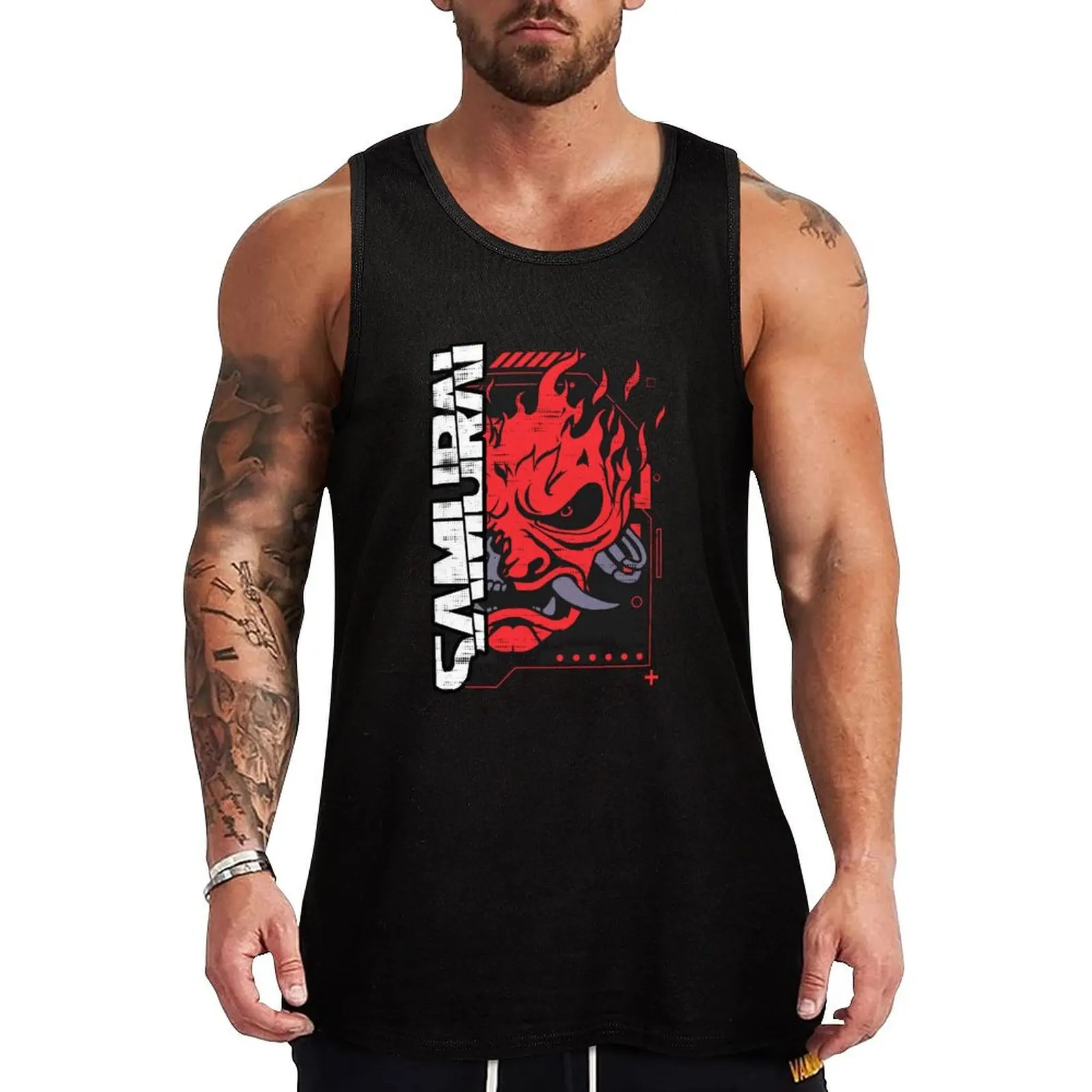 

samurai rock band Tank Top gym accessories man Sports shirt man