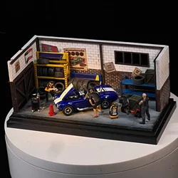 1/64 Scale Car Garage Model High Quality Repair Workshop Scene Display Model Accessory Easy To Assemble