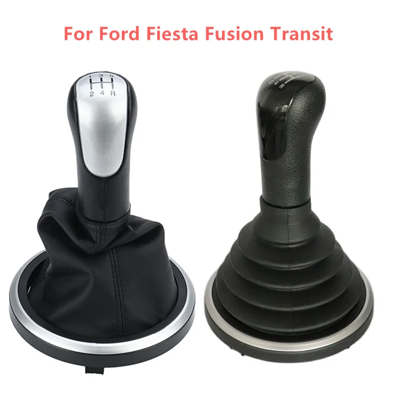 5 6 Speed Car Gear Shift Knob for Ford FIESTA FUSION 2002 2003 2004 2005 2006 2007 2008-ON Handle Boot Cover Gaiter Accessories