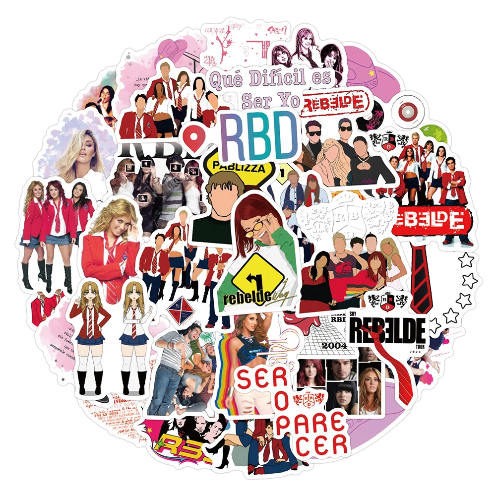 10/50/110 Stuks Cartoon Rbd Band Stickers Rbd Rebelde Graffiti Stickers Voor Diy Bagage Laptop Auto Cool Waterdichte Sticker Groothandel