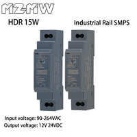 HDR DIN Rail Switching Power Supply Series 15W AC To DC 100-240VAC 12V 24VDC Ultra-thin Industrial Transformer LED Driver SMPS