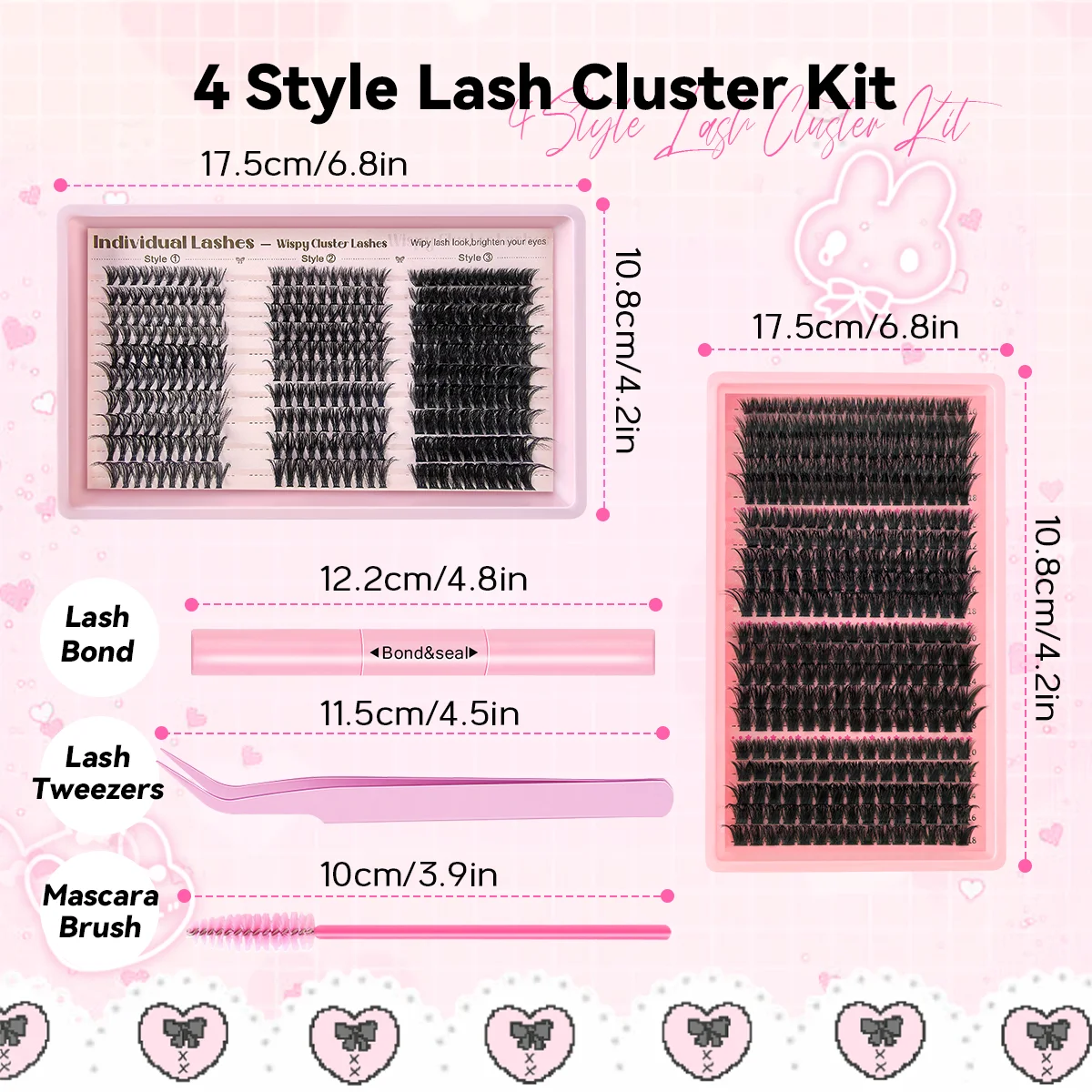 330PCS-30D/40D/50D/80D/100D/120D/160D Mixed Styles False Eyelash Strips with Application Tools, Suitable for All Festive Occasio