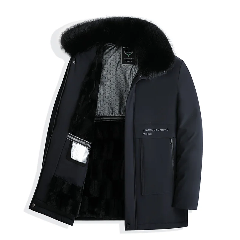 

Long Sleeve Men Casual Outdoor Autumn Winter Parka Outerwear Cardigan Jacket Windbreaker Fleece Coat Warm Thicken Padded Hoodie