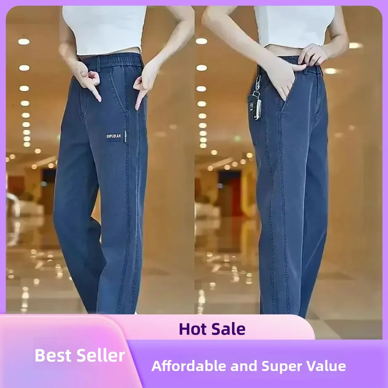 

Trendy Busin Casual Pants Men's Elastic Wide Leg Straight Cut Breathable Comfortable Faionable All-Match Loose Fit Trousers