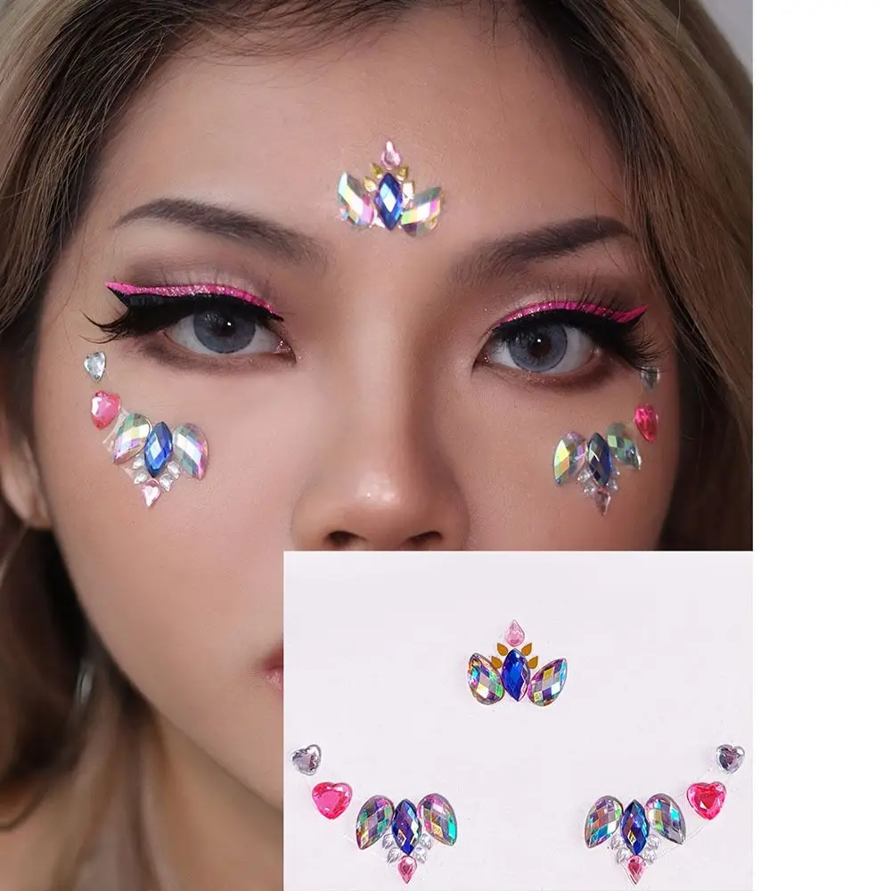 Tijdelijke Gezicht Edelstenen Stickers Professionele Waterdichte Crystal Face Tattoo Langdurige Kleurrijke Oog Edelstenen Make-Up Stickers