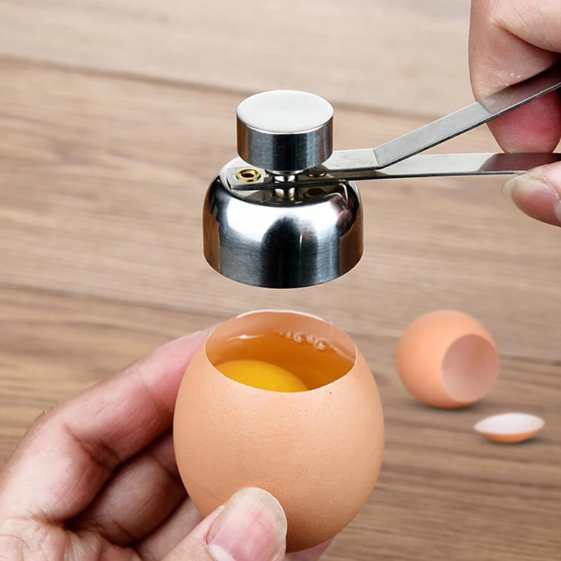 Stainless Steel Egg Scissors Topper Cutter Shell Opener - Kitchen Tool Set for Boiled Raw Eggs Practical Creative Cooking Access