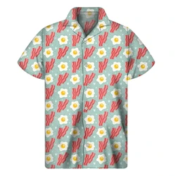 Mode Hawaii Hemden für Männer 3d Fleisch druck Sommerferien Party Shirt Blusen 2024 lässig Revers übergroße Männer Kleidung Camisa