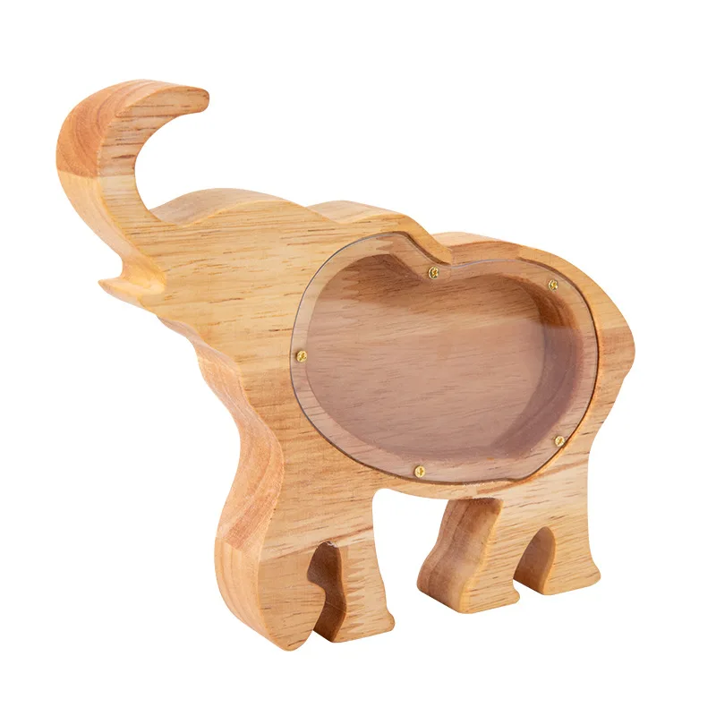 Vaso di gioielli in legno creativo gatto coniglio aereo maiale dinosauro regalo vaso di risparmio artigianato Ins decorazione in stile