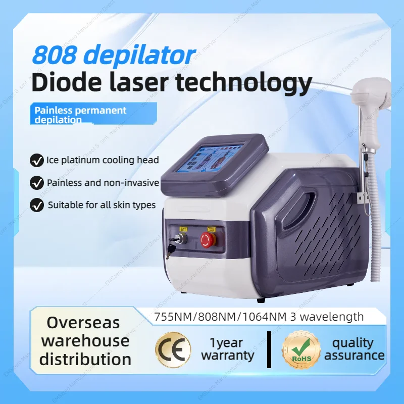 

Professional Depilation Machine 755 808 1064NM Beauty Painless Equipment Permanent Laser Diode Face Whole Body Hair Removal