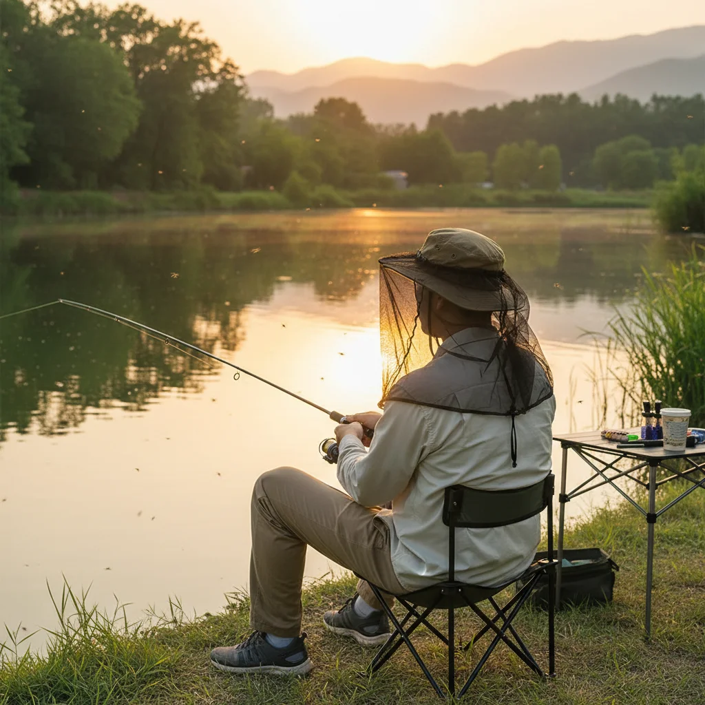 1pc Bug Head Net Breathable Nylon Mesh Mosquito Hat for Fishing Camping Hiking Protection Mask Durable Lightweight Gear