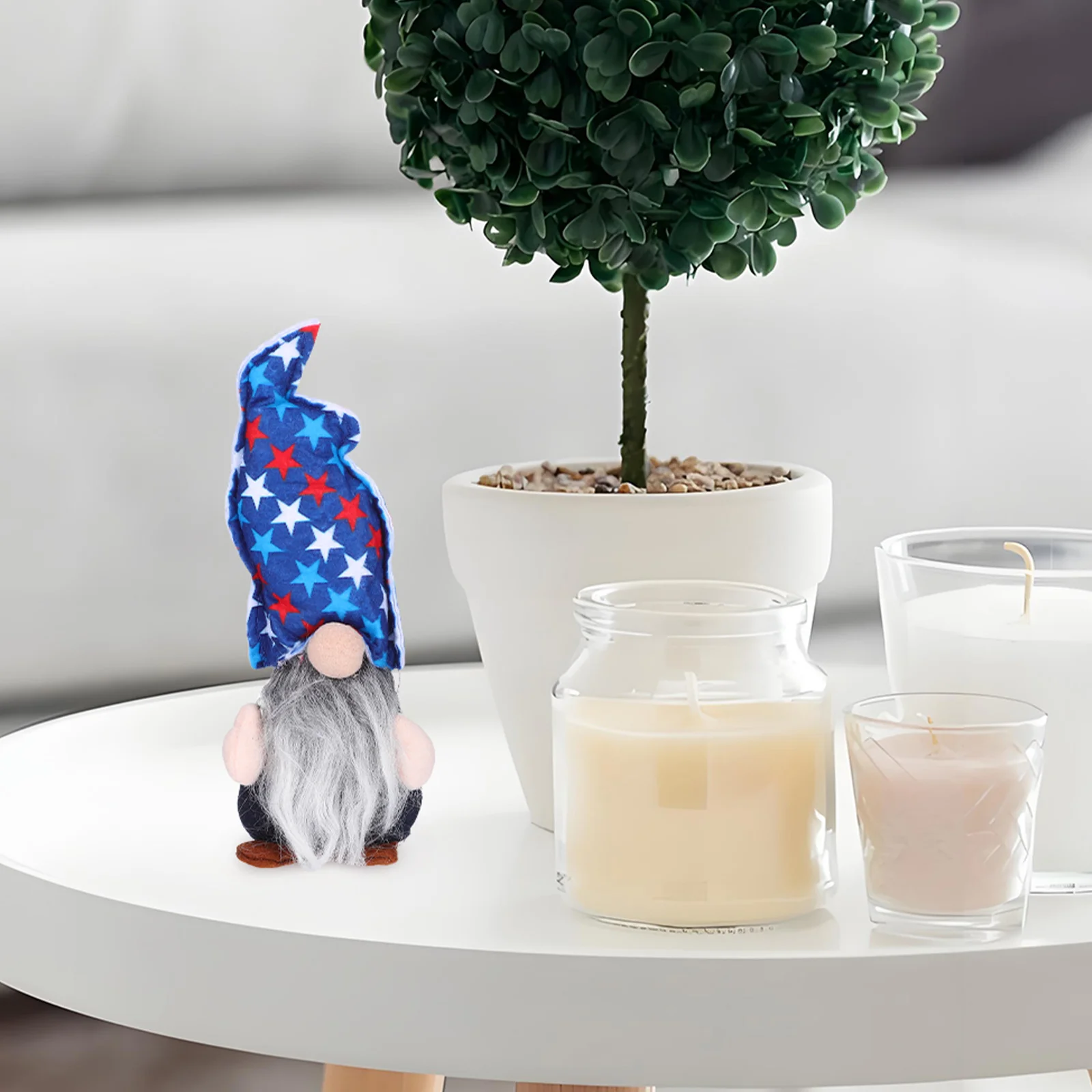 

Decorative Small Patriotic Gnomes Grey Elf Desktop Ornaments 4th July Office Independence Day Memorabilia