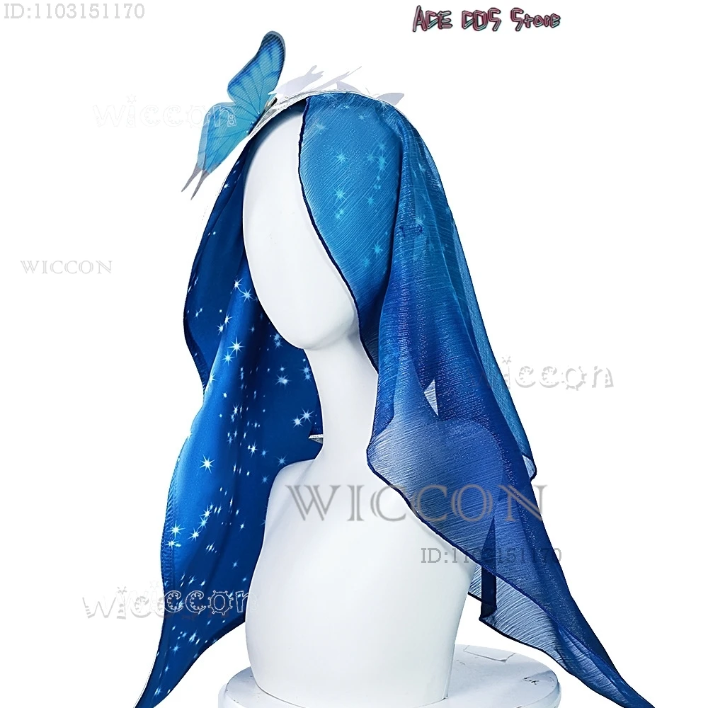 Wuthering Waves The Shorekekeeper Cosplay Costume, Blue Butterfly fur s, Anime Game Style, Sexy Lolita Wig, Halloween, Christma Girls