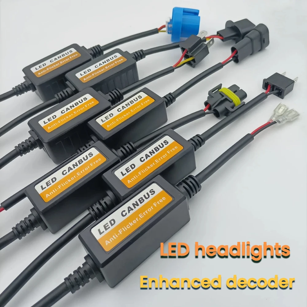 2 шт. автомобильные светодиодные фары, сигнальный датчик Plug and Play, светодиодный контроллер резистора нагрузки CANBUS H1/H3/H4/H7/H8/H13/H11, светодиодный декодер 2 шт. автомобильные светодиодные фары, сигнальный датчик Plug and Play, светодиодный контроллер резистора нагрузки CANBUS H1/H3/H4/H7/H8/H13/H11, светодиодный декодер