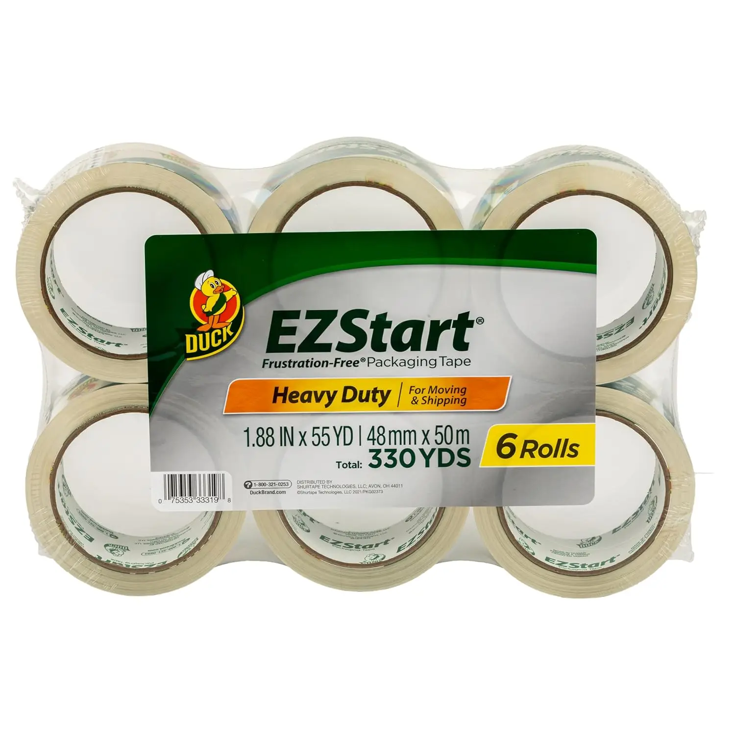 

Упаковочная лента Quiet Easy Start - 6 рулонов, 1,88 дюйма x 55 ярдов, прозрачная, для коробок, транспортировки и переезда