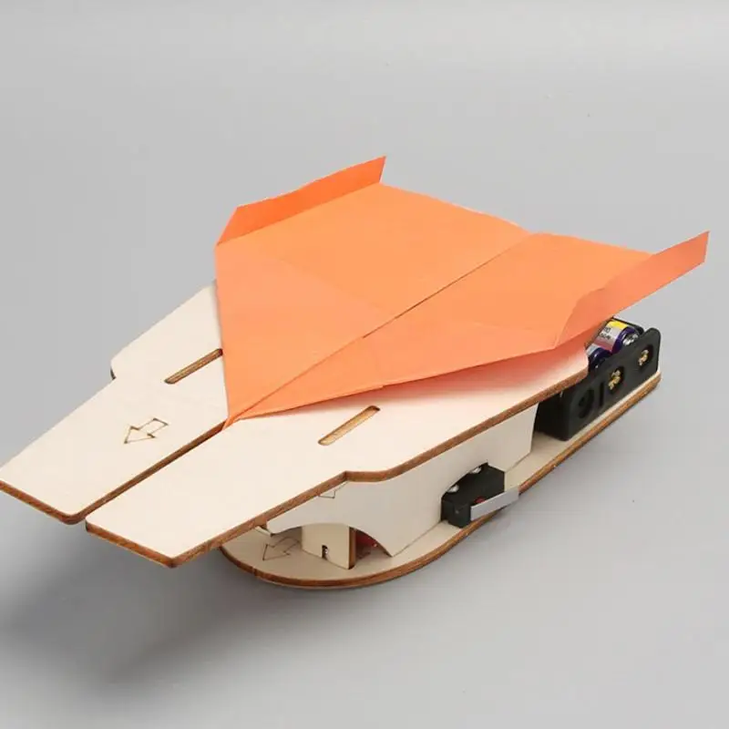 1Set Science Experiment Teaching Tool DIY Aircraft Carrier Paper Airplane Launcher Toy Puzzle Parent Interactive Kit