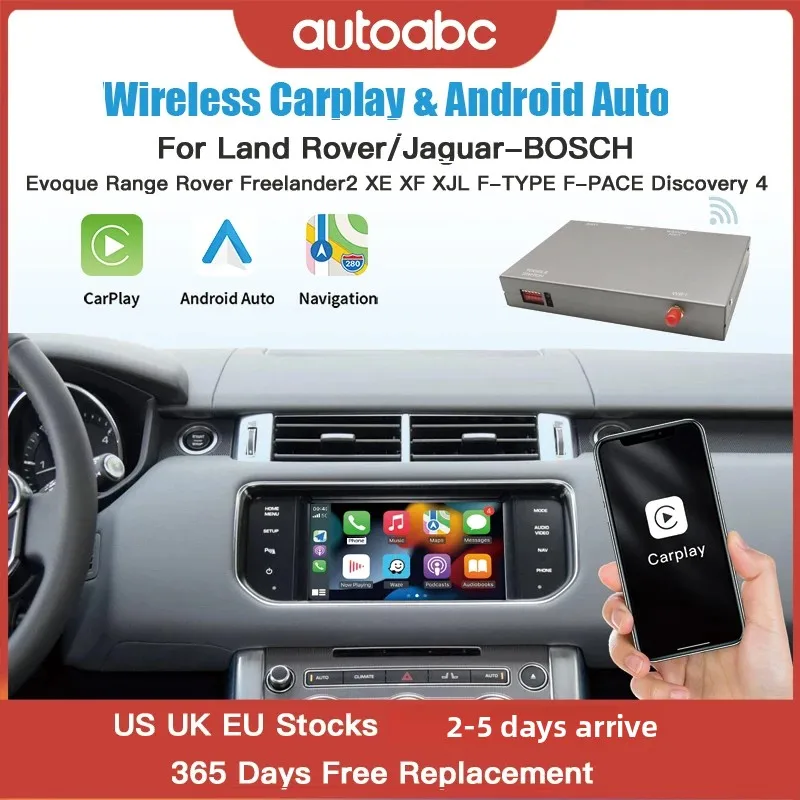AUTOABC Wireless Carplay Android Auto for Land Rover Jaguar Bosch Discovery 4 Aurora Freelander 2 XE XF XJ  Airplay