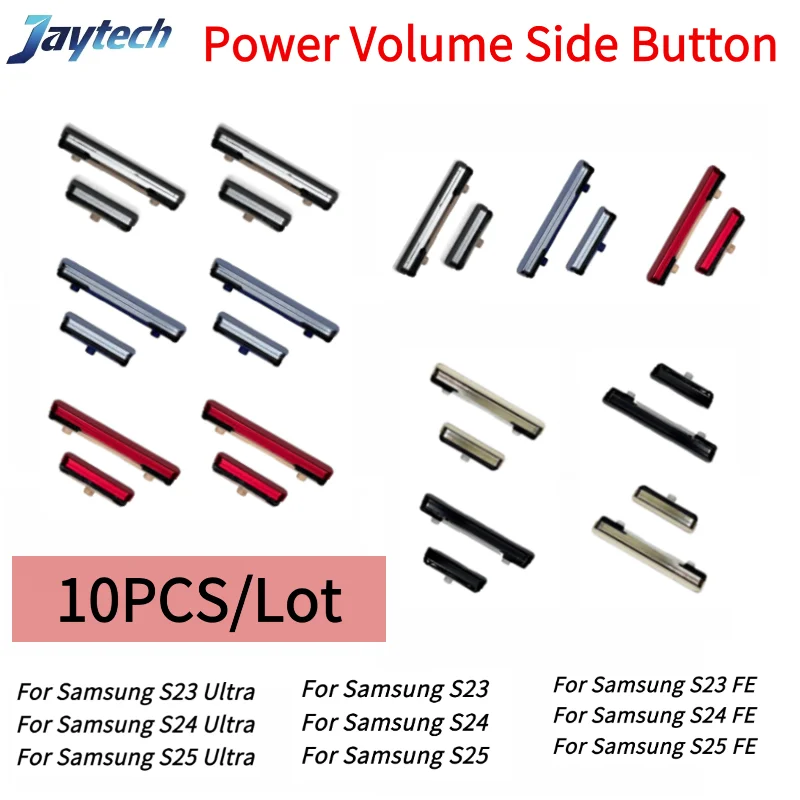 

10PCS SIde Volume Button + Power ON / OFF Buttton Key Set Replacement Part For Samsung S25 FE Ultra