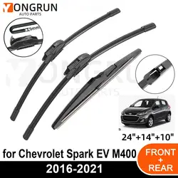 3PCS Car Wiper for Chevrolet Spark EV M400 2016-2021 Front Rear Windshield Windscreen Wiper Blade Rubber Accessories