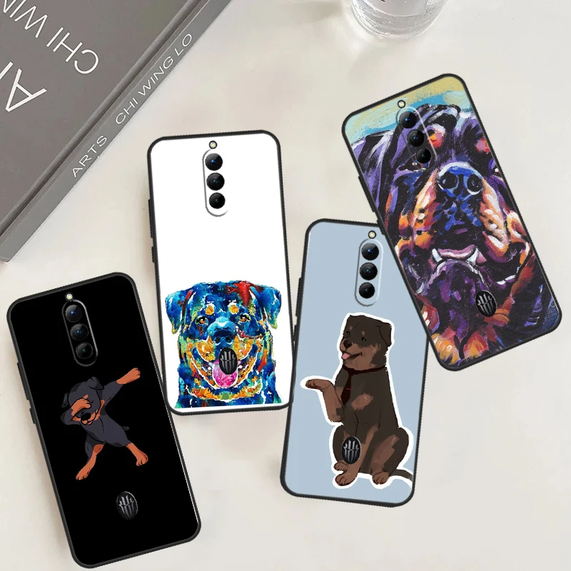 Cartoon Rottweiler Dog Phone Case For ZTE Nubia Red Magic 8 8S 9 Pro Plus RedMagic 6S 7S 6 7 Pro 5S 5G 6R Cover