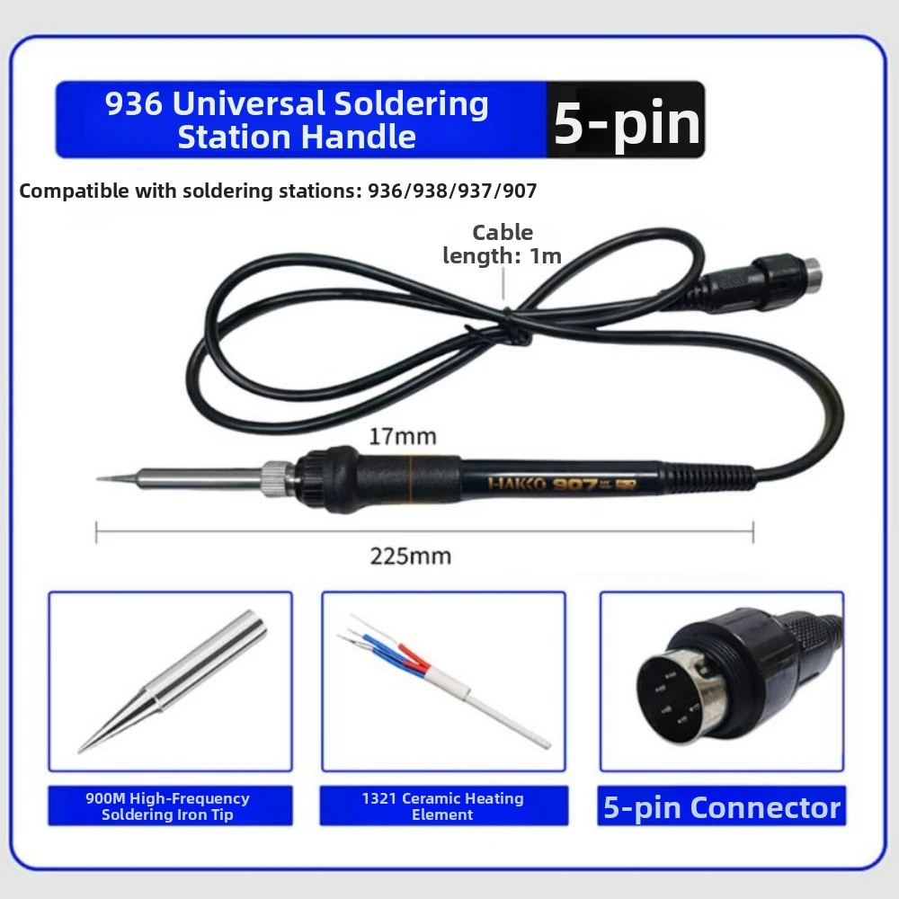 New 203H Universal 1322/1321 Heating Core 907 Handle 5 Holes Interface Soldering Iron Handle 60W Welding Tools Accessories