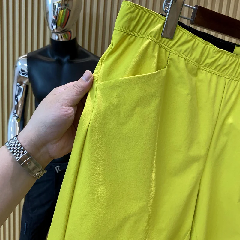 

Lightweight 5-Point Men's Summer Casual orts Water-Resistant 3D Tailoring Comfortable Elastic Waist Straight Leg Trousers