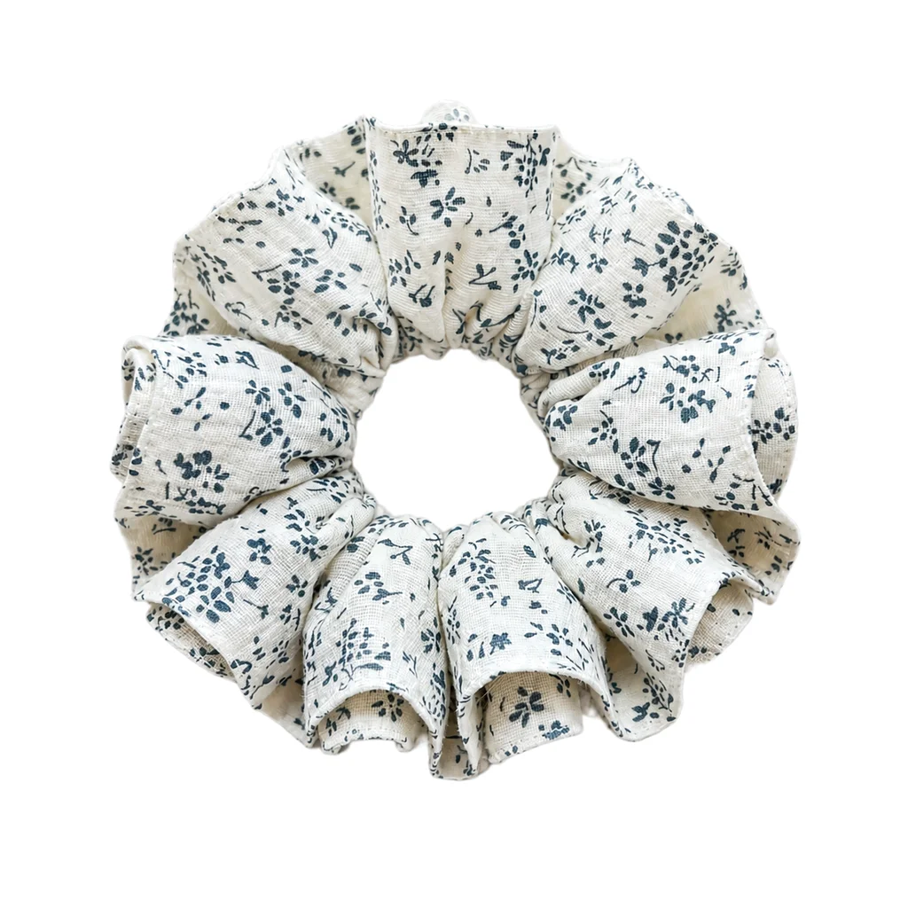 XYPP-79 Handmade Pattern Single-Layer Scrunchie Handmade Elastic Hair Tie for Ponytail and Bun, Soft Gathered Hair