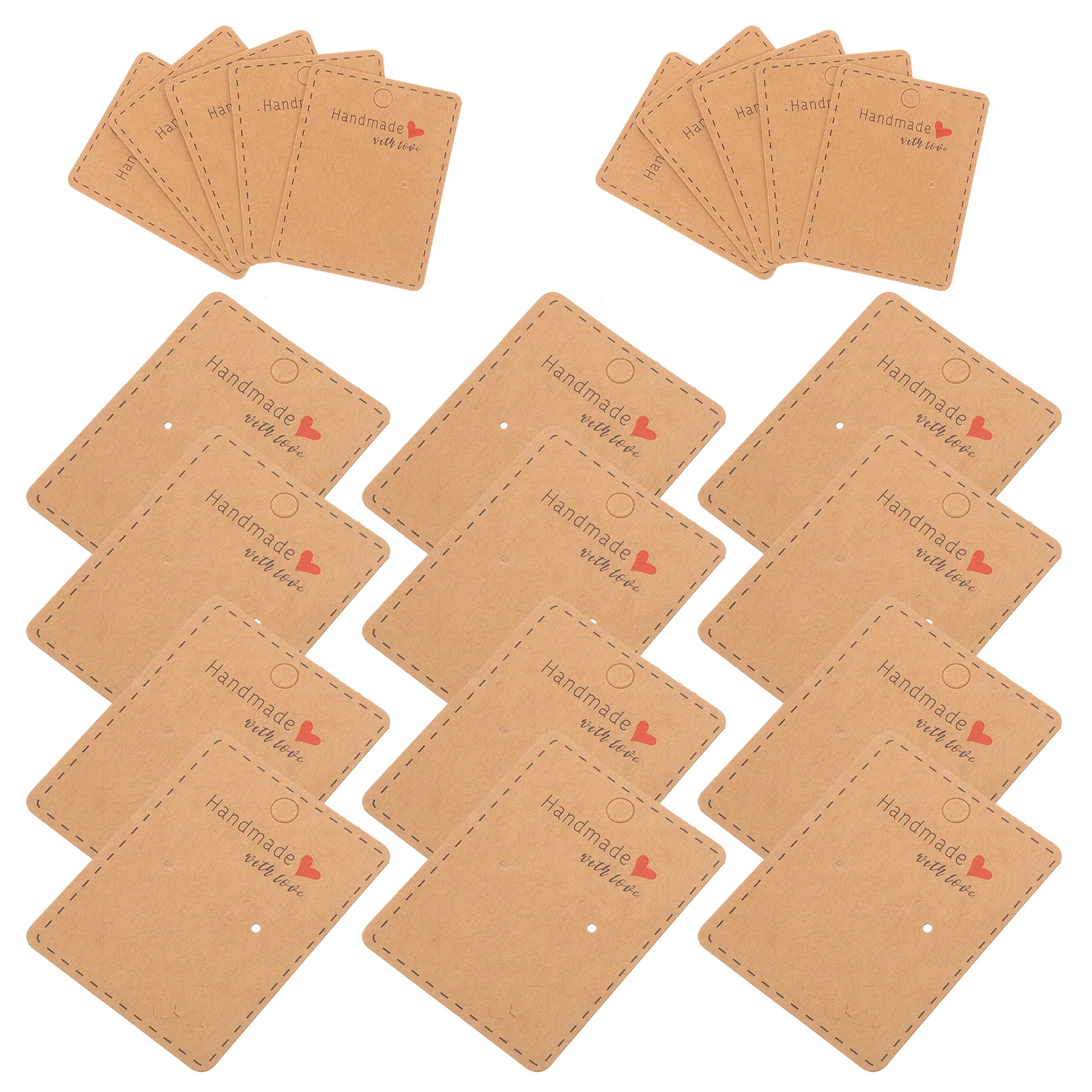 

100Pcs Earrings Display Cards Paper Blank DIY Packaging Holder Tags for Jewelry Ear Studs Store Showcase Organizer