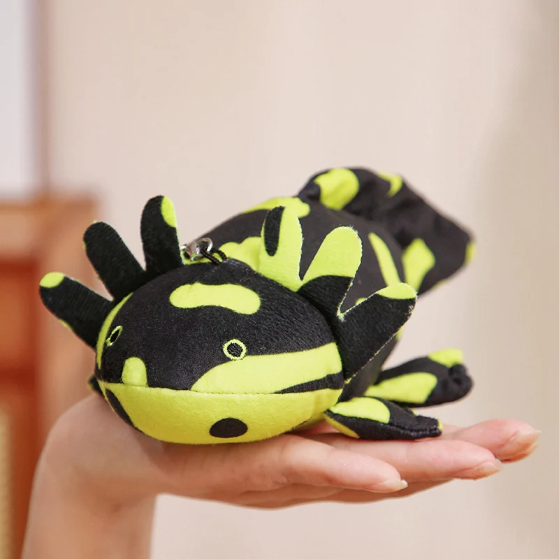 22 cm kleiner Axolotl-Plüsch-Schlüsselanhänger, Mini-süßer Salamander, Stofftier, Stofftier, Newt Kawaii, Taschenanhänger, Dekoration – Detail 6