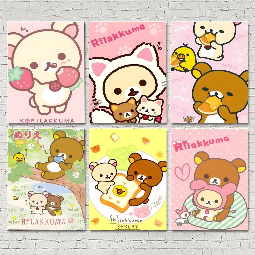 Cartoon Anime R-RilakkumaS Poster HD-Druck Vintage Wandkunst Dekor für Zuhause Arbeitszimmer