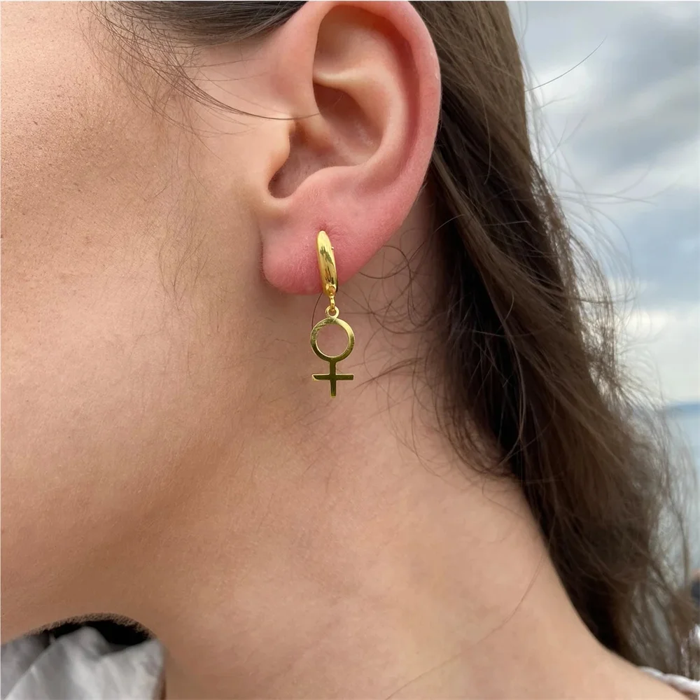 Tangula فينوس رمز الأذن ترصيع النساء الفولاذ المقاوم للصدأ الجنس رمز إسقاط أقراط مثليه LGBT مجوهرات حلية اكسسوارات الحفلات #3