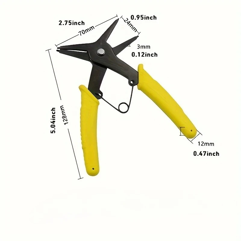Internal and External Spring-loaded Pliers Dual-purpose Snap Rings 2-In-1 Mounting and Dismounting Tools Hardware