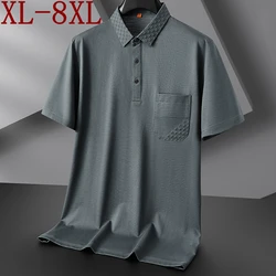 Polo de Luxe pour Homme, Haut de Gamme, avec Poche, Décontracté, Nouvelle Collection Été 2024, 8XL, 7XL, 6XL